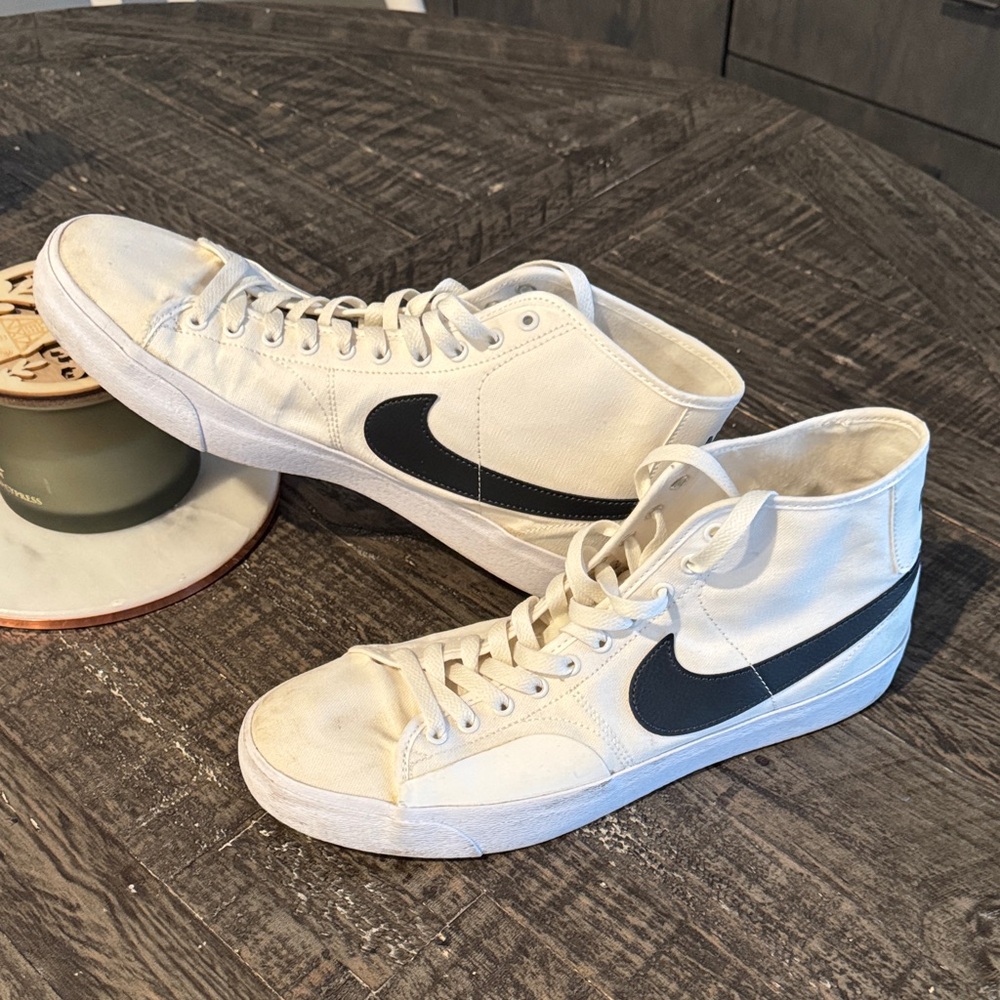 Nike Men's High-Top Sneakers - Cream and Black